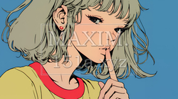 指を唇に当てて「シーShh」というジェスチャーをしている女性 | 7094308-13205