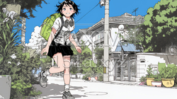 学校に遅れそうで道を急いでいる女子高生 | 709715-15588