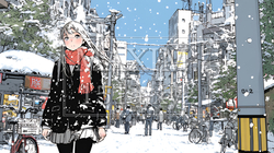 都市の雪景色