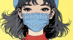 使い捨て不織布マスクをつけた若い女性 | 7147782-6206