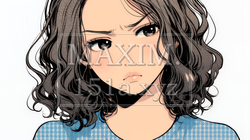 疑問や心配事、不快感、不満などを感じを感じて眉を潜めている若い女性 | 7156194-14699