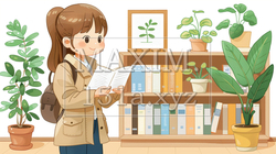図書館を利用している若い女性 | 7164127-4206