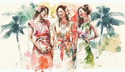 南国の島でリゾート気分の若い女友達たち | 7167532-4269