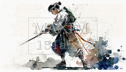 真剣で果たし合いをしている侍