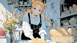 若い女性のパン屋さん