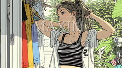 着ていく服をクローゼットから選ぶ若い女性 | 7175572-15946