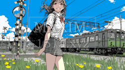 電車で通学している女子高生 | 7176828-13053