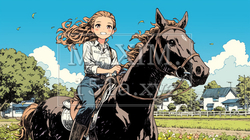乗馬をしている若い女性 | 7189498-5356