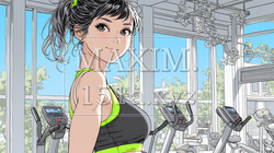 休日にジムで軽く運動する若い女性 | 7193943-16283