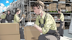 倉庫で配送作業をしている人たち｜7205717-16664