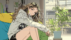 腹痛（生理痛）に苦しむ若い女性
