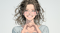 手指でハートサインを作っている若い女性 | 7218593-8365
