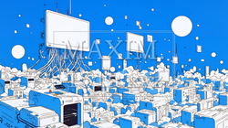 DX・AI・クラウドで進むデジタルトランスフォーメーション｜データネットワークのビジネスコンセプト | 7218950-17328