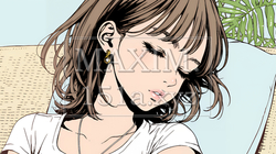 楽：リラックスした顔をしている若い女性 | 7225192-5689