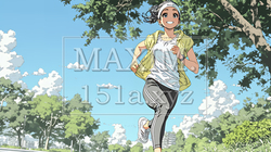 ジョギングをしている若い女性