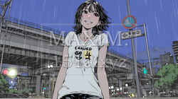 夏の急な雨でびしょ濡れの若い女性｜7316093-13458