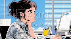 迷いに囚われ、決断できないビジネスウーマン | 7290176-13890