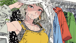クローゼットを開いて着替えをしようとしている若い女性