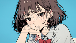 「つまんないの」と不貞腐れている制服を着た女子高生 | 7309026-14446