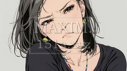 疑問や心配事、不快感、不満などを感じを感じて眉を潜めている若い女性 | 7311116-14695