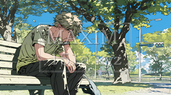 5月病の若い男子大学生 | 7376658-14358