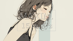 寂しそうに壁に寄りかかる女の子｜孤独と哀愁を感じる女性の人物イラスト｜8133494-18126