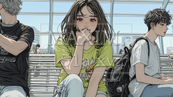 咳き込んでいる体調の悪そうな若い女性 | 7407692-7203