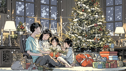 仲良し親子の楽しいクリスマス | 7422432-13627