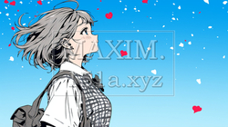 高校の制服を着た女性が希望を持って上を向いている横顔