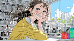 ドラッグストアでコスメを選ぶ若い女性 | 7452967-16086