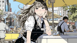 カジュアルレストランで働いている若いウェイトレス | 7491989-7003