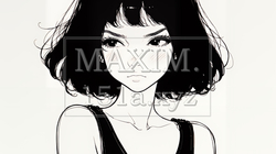 嫉妬の表情を浮かべる若い女性（シンプルな色使い） | 7506877-17140
