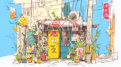 昭和の匂いがする昔ながらの飲み屋（クレヨンと水彩画風）｜7514905-8957