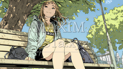 公園のベンチでひとり静かにくつろぐ若い女性 | 7510331-15757