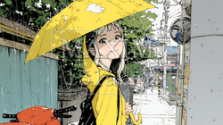 雨の日に傘をさして歩く若い女性｜7551887-9276