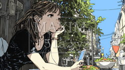 食事の最中もスマホを手放せない若い女性 | 7514721-12539