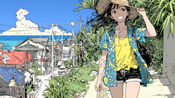 沖縄を一人旅している若い女性 | 7516935-7830