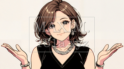 両手を広げて歓迎・驚きの仕草をしている若い女性 | 7518965-14605