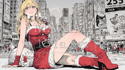 クリスマスファッションの若い女性 | 7526918-13530