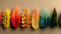 秋の紅葉の葉のフラットな背景画像 | 7532289-12506