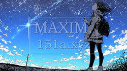 星空を眺めている若い女性｜7645363-10346