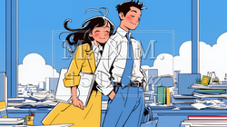 定時退社で帰宅を喜ぶ会社員｜ワークライフバランスと働き方改革のビジネスイメージ | 7549083-17336