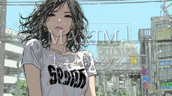 夏の急な雨でびしょ濡れの若い女性｜7556823-16254
