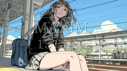 電車で通学している女子高生 | 7551999-13051