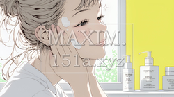 スキンケアを念入りに行う若い女性 | 7552816-15907