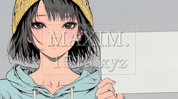 何も描いていないメッセージボードを掲げる若い女性 | 7555073-6821