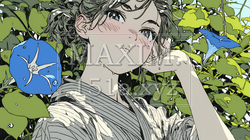 アサガオと浴衣姿の若い女性 | 756194-9713