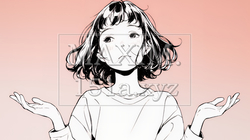 肩をすくめて困惑・諦めの仕草をしている若い女性（シンプルな色使い） | 7591847-14632