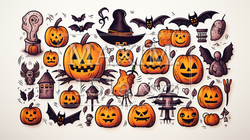 ハロウィンの手書き風アイコンのリファレンスシート | 7610365-19087