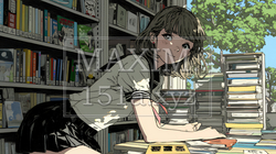 書店で本を選ぶ女子高生 | 7621545-16075